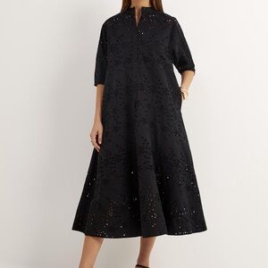 Ted Baker London Black Eyelet Midi Dress
